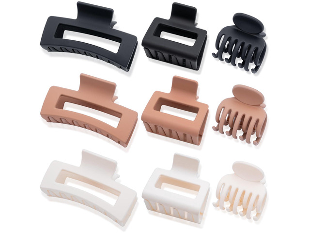 9PCS Matte Hair Clips for Women - Large Claw Clips for Thick and Thin Hair, Small and Mini Hair Clips, Strong Hold Hair Claw Clips, Ideal for All...