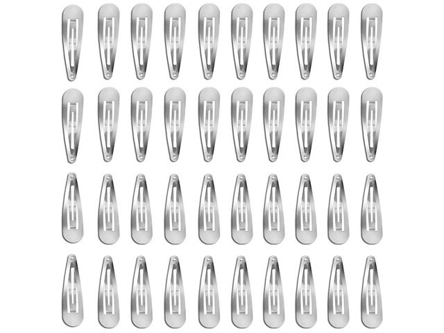 40Pcs 2In Silver Hair Clips Snap Metal Barrettes For Women NO Slip Snap Hair Clips Hair Marrettes For Women Small hair clips