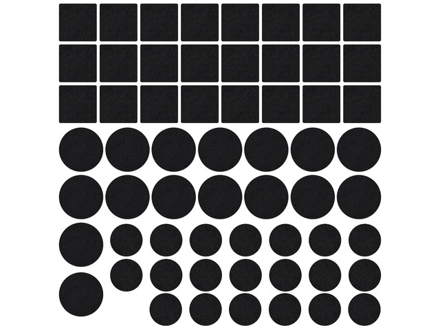 60 Pack Felt Furniture Pads for Hardwood Floors Self Adhesive Chair Leg Floor Protectors, Round & Square Felt Pads for Furniture Legs, (60PCS Black)