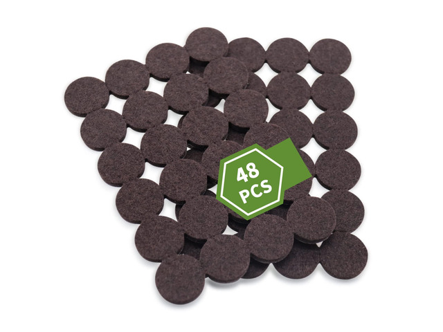 Felt Furniture Pads for Hardwood Floors 48 PCS, 1' Round, Brown Chair Leg Floor Protectors, Felt Pads for Furniture, Floor Protectors for...