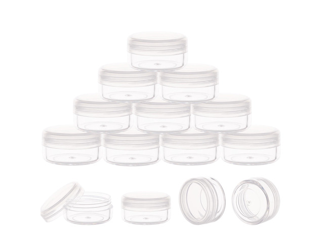 10 Gram Containers with Lids, Sample Containers, 10 Pack BPA Free Clear Leakproof Screw Lids, Reusable Small Plastic Containers with Lids, Sample...