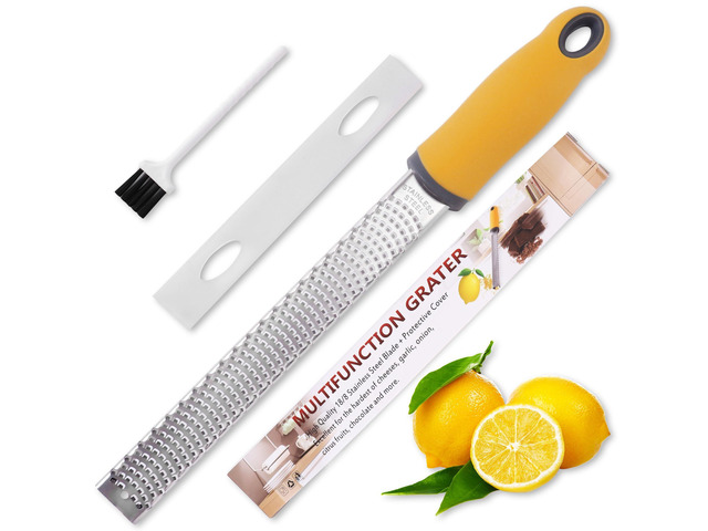 Lemon Zester Grater, Citrus Zester Grater with Handle, Kitchen Gadgets for Cheese, Lemon, Chocolate, Nutmeg, Ginger, Fruit, Vegetable, Stainless...