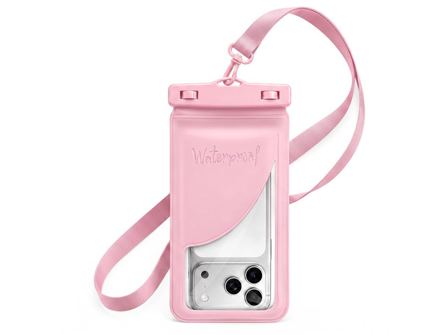 Waterproof Phone Pouch for iPhone 17 16 15 Pro Max IPX8 Pink-8.3 Card Pocket, Lightweight, Large Cellphone Dry Bag, IPX8 Rated, Beach Essential,...