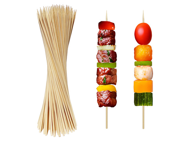 XMZY Bamboo Skewers 8 Inch Wooden Skewers Sticks for Fruit, Kabob, BBQ, Grilling, Yakitori. More Size Choices 10'/12', 100 PCS (8inch X 3mm)