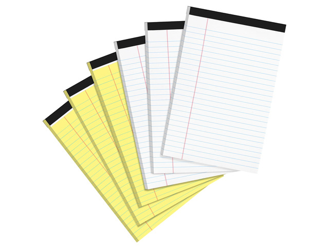 6 PCS Small Legal Pads 5x8 Yellow and White, Narrow Ruled Small Note Pads, Micro Perforated Writing Pad, College Ruled Legal Notepads 5x8 for...