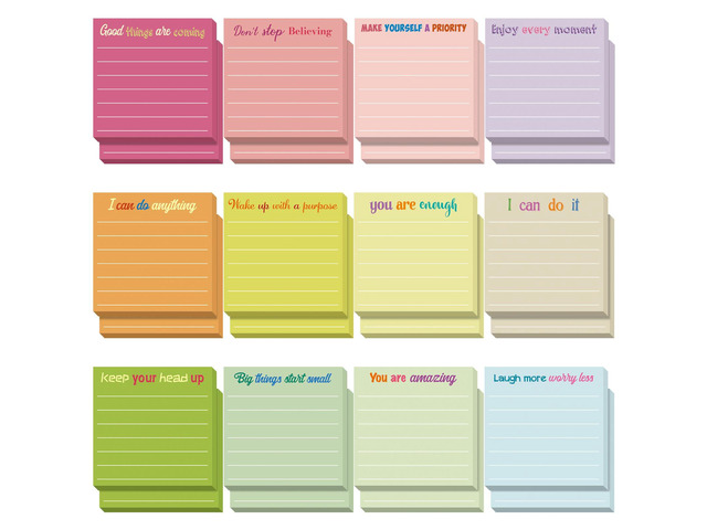 24 Pcs Inspirational Sticky Notes Gifts, Inspire, Macaron Back to School Supplies Motivational Sticky Notes Pad Employee Appreciation Gift Bulk...