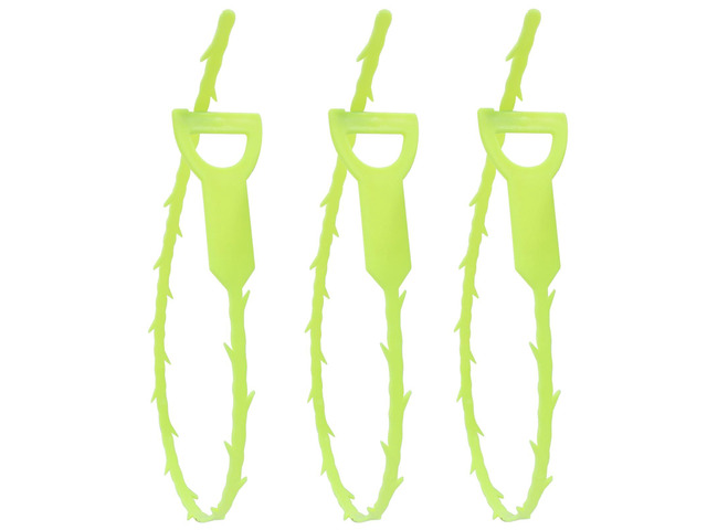 3 Pack 20 Inch Drain Clog Remover Snakes Green Hair Cleaning Tool Effective Drain Snake Auger Tool for Sink, Shower, Bathtub, and Toilet