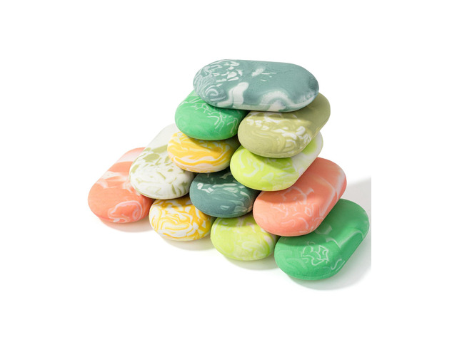 Marble Pencil Erasers, 12 Pack, 1' x 2' Soft Rubber Marble Pencil Erasers for School, Office, Art Sketching, Homework, Exams, Clean Smudge-Free...