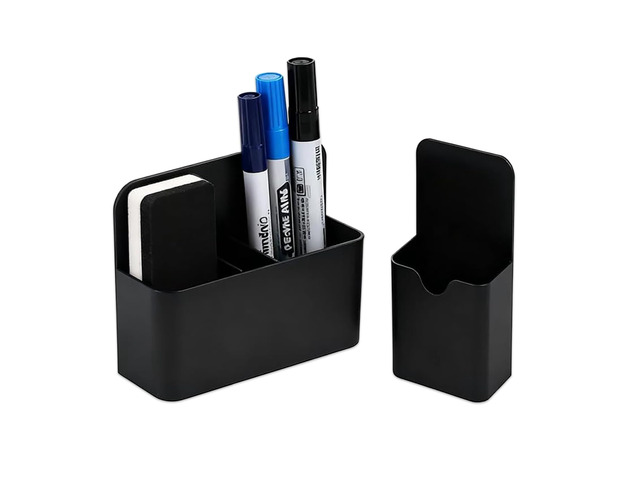 2-piece Black Hangable Dry Erase Pen Holder, Refrigerator, Whiteboard Waterproof Oxford Cloth and PVC, Clear Window for Easy Identification,...