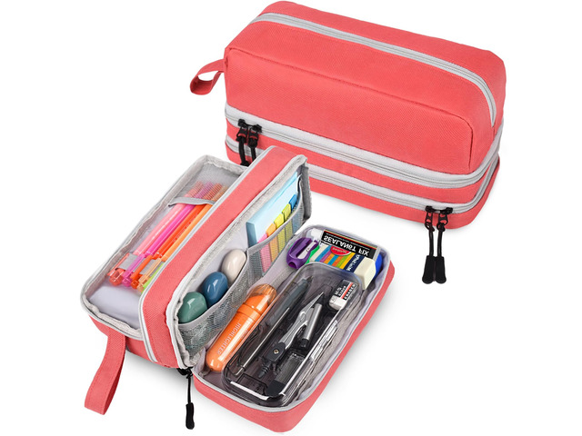 Large Capacity Pencil Case,Multifunction Pencil Pouch,Pencil Bags with Zipper 3 Compartments Pencil case organizer for or School Teen Girl Boy Men...