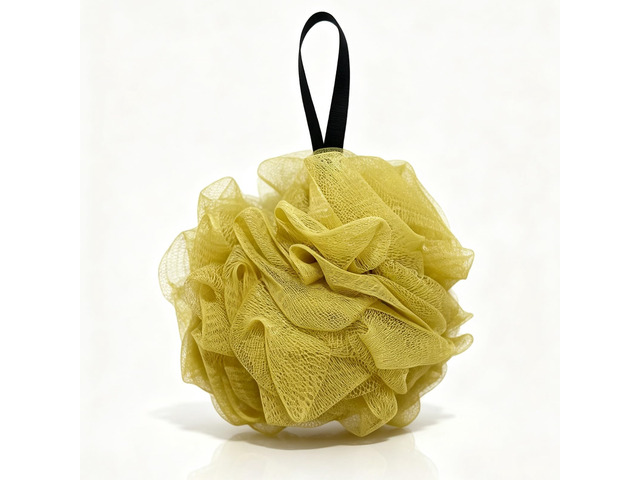 Sponges for Shower,Exfoliating Cleaning Bath Loofa Body Scrubber Balls for Women Men Washing(1 pcs,Yellow)