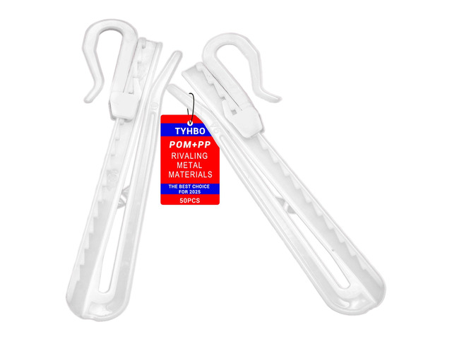 50 Pcs Plastic Shower Curtain Hooks, Adjustable Drapery Pins, Pinch Pleat Curtain Hooks for Window Curtain, Shower Curtain and Door...