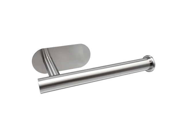Self Adhesive Toilet Roll Holder Wall Mounted, Tissue Handle Stainless Steel Rustproof Toilet Paper Holder for Bathroom, Kitchen, No Drilling (Silver)