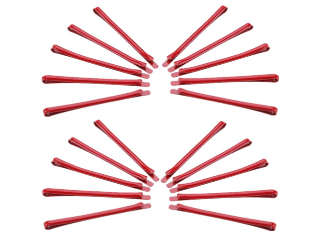 Bangs Bobby Pins for Hair, 20 Pcs Metal Hair Side Clips Non Slip Cosplay Hair Clips Decorative Hair Barrettes Hair Barrettes, Red