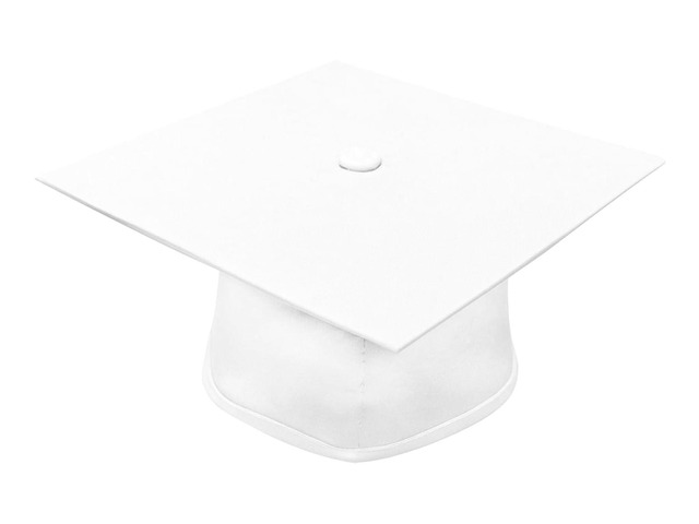 CLERKMANS Unisex Teenager Adult Graduation Cap (White, Matte Finish)