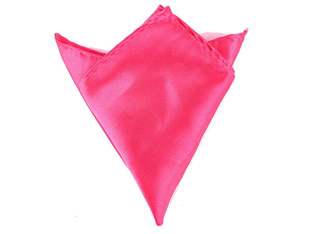 Boolavard Satin 1pcs, 6pcs or 12pcs Pack Solid Plain Wedding Mens Pocket Square Office Suit Handkerchief Hanky (Hot Pink)