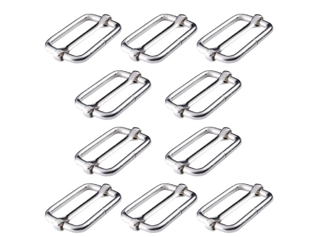 Adjustable Slide Buckle 1 Inch Triglide Slides Metal Webbing Slider For Strap Belt Backpack Handbag DIY (10 Pieces, Silver Color)