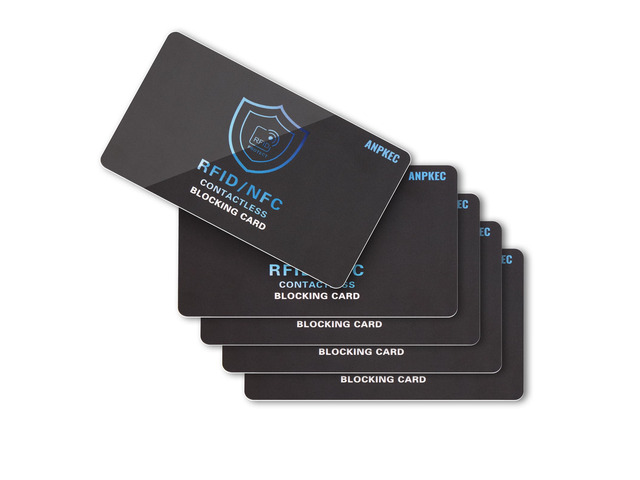 RFID Blocking Card (5 Pack), Slim RFID & NFC Blocker for Men & Women - 1 Card Protects Entire Wallet/Purse, Contactless Debit/Credit Card &...