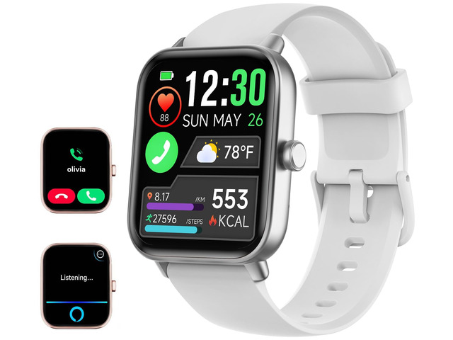 Smart Watch for Women/Men, Bluetooth Calling, Alexa built-in, iOS Android Fitness Tracker, Smartwatch with Heart Rate/Sleep Monitor, Waterproof,...
