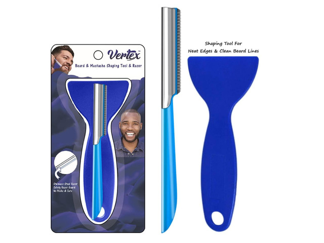 Mens Travel Shaver Razor With Case Mens Beard Shaping Tool Mustache Beards Trimmer Straight Edgers Shave Home Goatee Shaper Straight Mustaches...