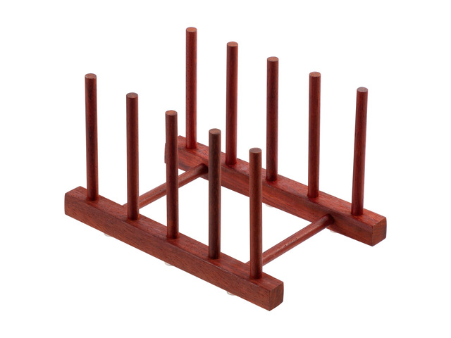 HBlife Rosewood Wooden Dish Drying Rack Plate Organizer for Kitchen Cabinet 4 Slots, Home and Kitchen Organizer, For Cups, Bowls, Pots, Lids,...