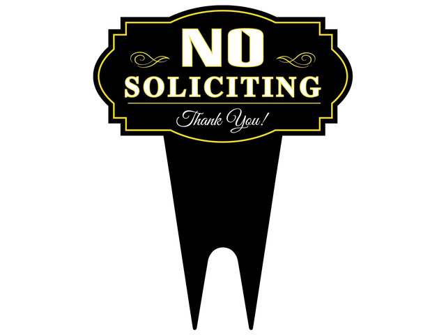 Hooqict No Soliciting Sign for House Metal No Soliciting Yard Sign with Stake Outdoor Yard Decorations for Home Business Front Door Garden Lawn...