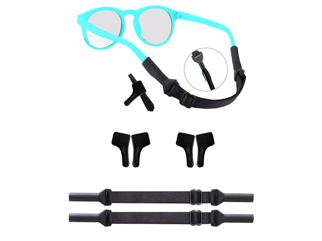 AURAADORN Kids Glasses Strap for Boys Girls, 2 Pack Toddler Eye Glass Strap for Kids(6.5-10inch),Elastic Sunglass Eyeglass Ear Grip Toddler Glasses...