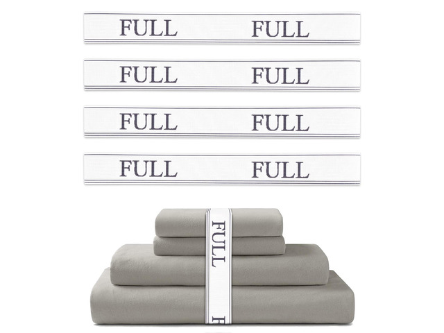 Bed Sheet Organizer Bands - Sheet Keepers for Organizing,Elastic Sheet Storage Organizer for Linen Closet - Sheet Linen Labels for Bedding Sets-Bed...