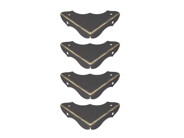 Metal Desk Corner Protectors Table Edge Cover Guard 40x40x9mm Bronze Tone 4pcs