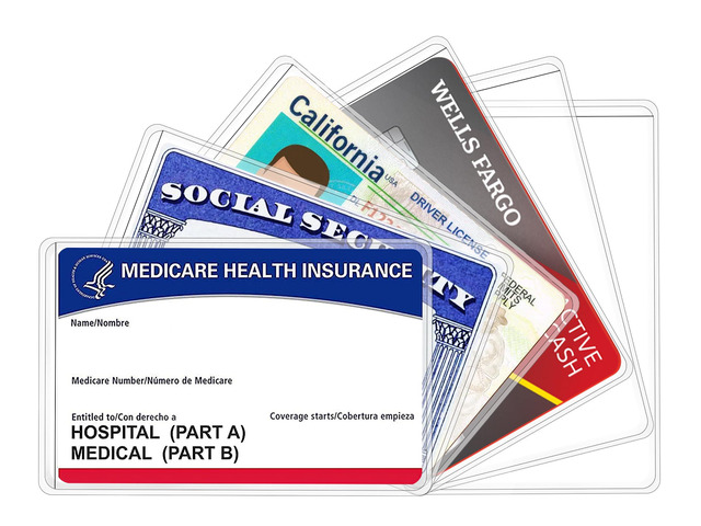 6 Pack New Medicare Card Holder Protector Sleeves12Mil Clear PVC Waterproof Medical/Credit Card, Business/Social Security Card Protector