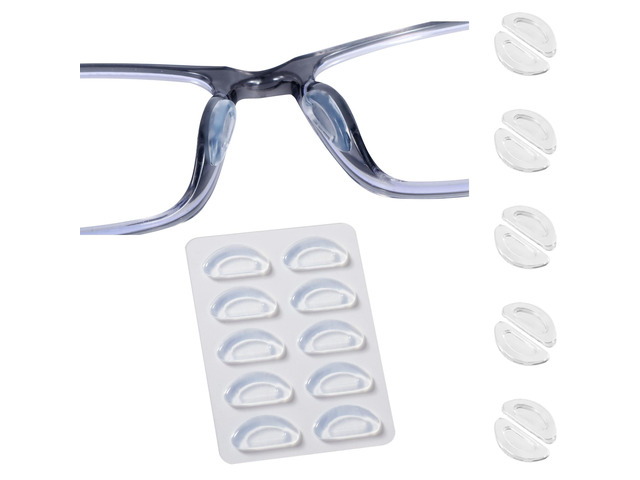 Nose Pads-Upgraded Soft Silicone Adhesive Glasses Nose Pad, Anti-Slip Nose Pads for Glasses Full Plastic Frames Sunglasses (5 Clear Pairs)