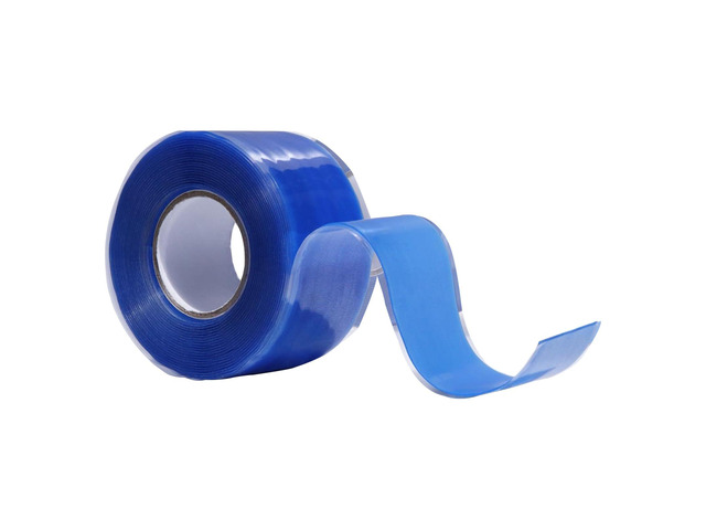 AIKESIWAY Self-Fusing Silicone Tape - No Adhesive Grip Tape for Bike Handlebar, Fishing Pole, Pull-Up Bar, Bicycle (Blue, 5 FT)