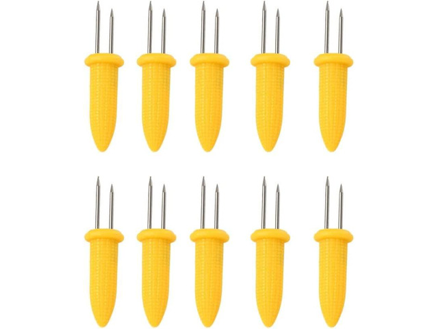 10 Pcs Corn Holders, Stainless Steel Corn Cob Holders Corn On The Cob For Bbq Fork Skewers Home Cooking Parties Camping for Home Cooking Parties...
