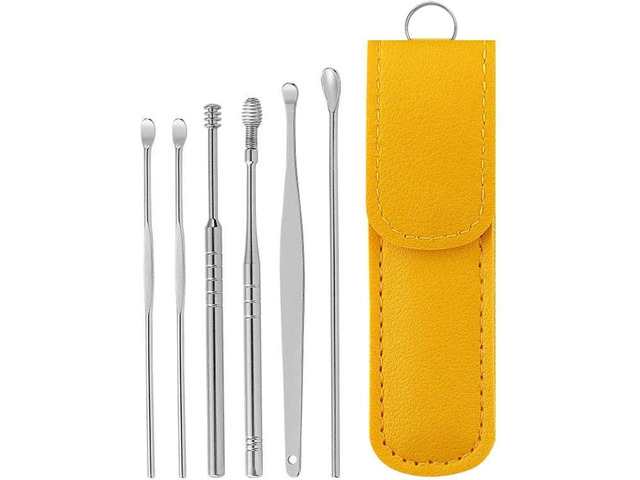 6 Pcs Ear Wax Removal Kit,Ear Cleaner: Speetop Mini Portable Ear Pick Ear Scope with Stainless Steel 360Â° Spiral Ear Massage Cleaning Tool for...