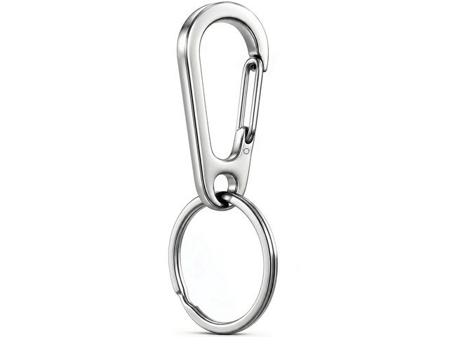 GyOnyx Stainless Steel Carabiner Keychain, Quick Release Heavy Duty Key Clip for Purse, Car, Motorcycle, Key Chain Rings Kit (1 Pack - Silver)