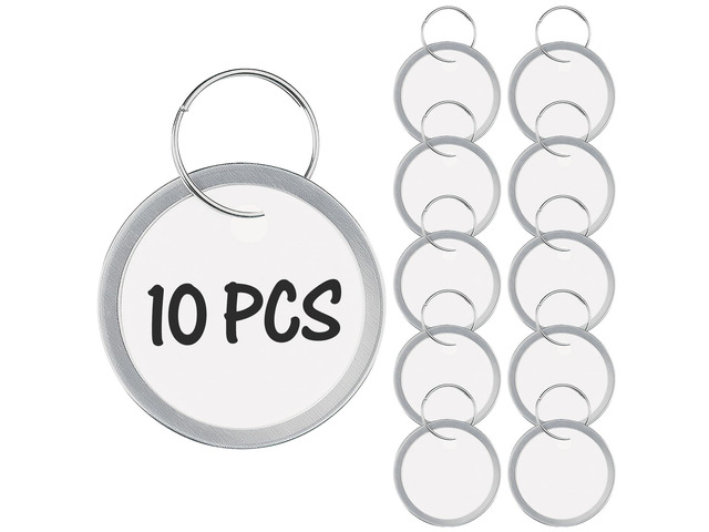 Uniclife 10 Pcs Key Tags, 1.2' Key Tags with Labels, Key Labels for Keychain, Paper Key Identifiers with Split Ring & Metal Rim, Blank Key Ring...