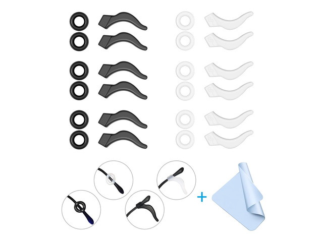 12 Pairs Mcyye Eyeglasses Ear Grips, Anti Slip Eyeglass Retainer, Premium Silicone Ear Hook, Keep Glasses from Slipping Down Your Nose, Simple,...