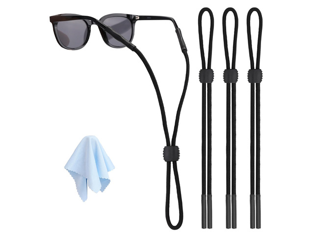HEBEILF 3 Pcs Glasses Strap-Adjustable Eyeglass Holders for Men, Women, and Kids - Neck Eyewear Retainer, Sports Sunglasses Strap, Lanyard