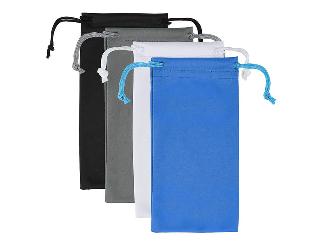 Tucnoeu 4Pcs Glasses Pouch Microfiber Soft Sunglasses Pouch Eyeglass Pouch With Drawstring Assorted Colors for Men & Women