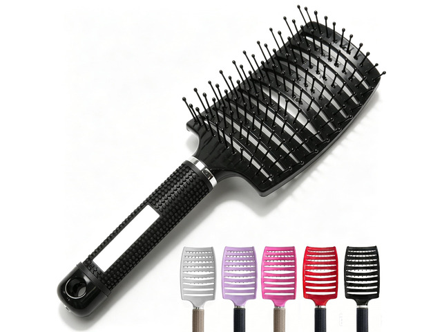 Hairbrush, Soft Bristle Detangling Hair Brush for Curly Wavy Straight, Wet Dry, Thick Fine Hair, Ergonomic Curved Hair Brushes for Women Men Kids...