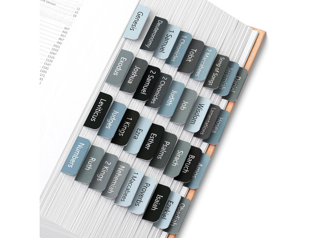Bible Tabs, 75 Tabs, Onyx Shadow Laminated Bible Tabs for Women and Men, Bible Tabs for Study Bible, Bible Index Tabs, Bible Book Tabs, Bible...