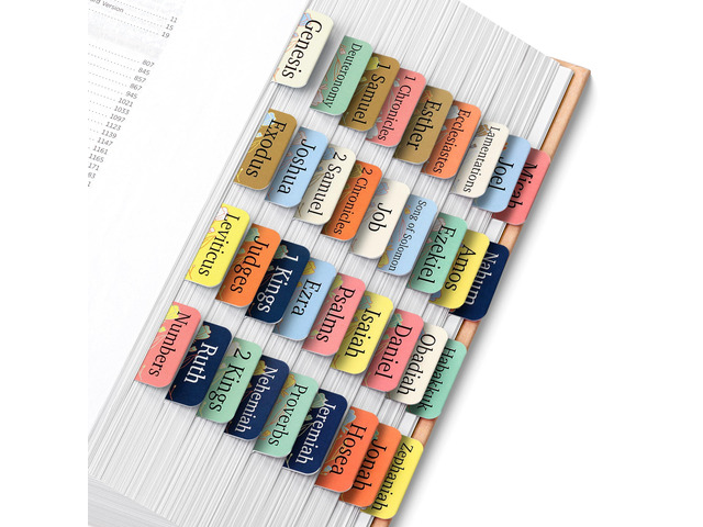 Bible Tabs, 75 Tabs, Tulip Touch Laminated Bible Tabs for Women and Men, Bible Tabs for Study Bible, Bible Index Tabs, Bible Book Tabs, Bible...