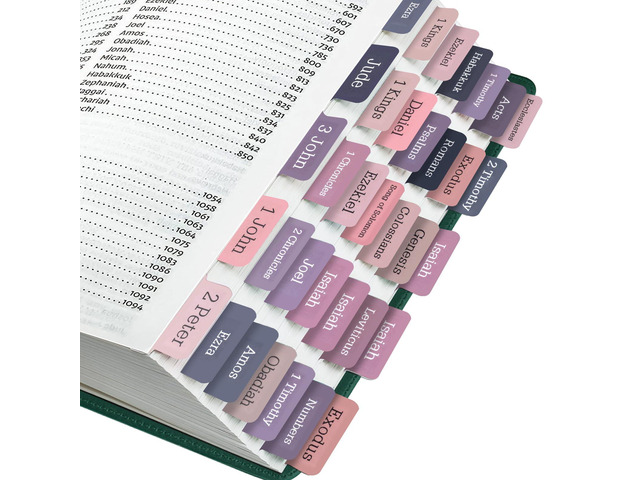 Bible Tabs, 75 Tabs, Laminated Bible Index Tabs for Women and Men, Bible Book Tabs for Easy Navigation, Large Print Easy to Read (Sunset Shade)