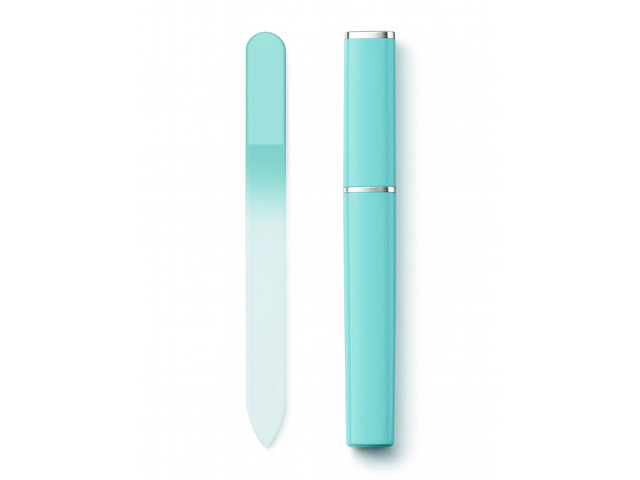 Glass Nail File with Case, 1 Pack Crystal Fingernail File for Natural Nails Double-Sided Etched Czech Glass Nail Filer, Gentle Nail Care, Portable...