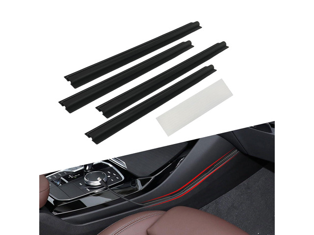HQRNYP 4PCS Car Concealed Wire Cover, Car Cable Management, PVC Auto Split Sleeving Wire Cord Organizer, Universal Auto Accessories Black Soft PVC...
