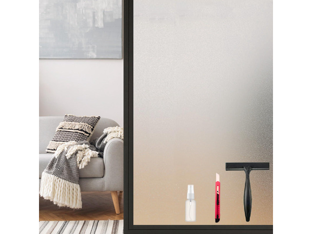 Frosted Window Privacy Film Static Cling, Removable Reusable Glass Sticker, Anti-UV Heat Blocking Decorative Window Film for Home Bathroom Bedroom...