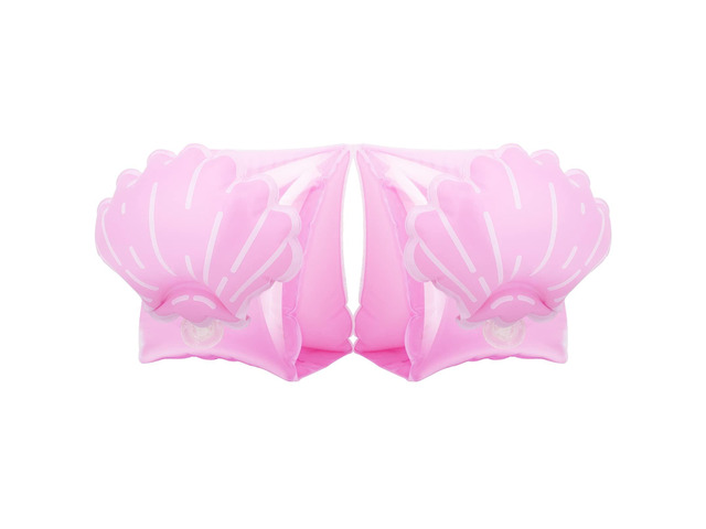 Kids Inflatable Arm Bands, Water Wings 3-6 Up to 55lbs Scallop Pink