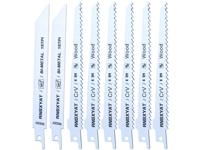 8PCS Reciprocating Saw Blades for Wood Pruning and Carbide Metal Blade Including Premium 6Pcs Woodcutting & 2Pcs Carbide Metal Blade with Storage...
