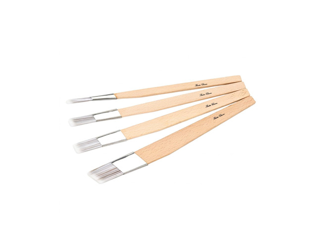 Detail Trim Paint Brushes, 4 Pack, 6/12/16/25mm, Angled Cutting-in Brushes with Wooden Handles & Synthetic Bristles for Precise Edging, Touch-Ups,...