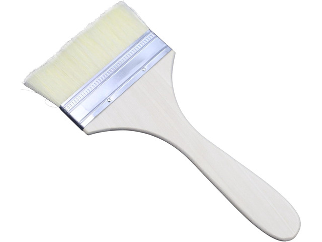 Flat Paint Brush, 4-Inch Bristle Artist Brush for Oil & Acrylic Natural wool bristles, hardwood handle, 4', secure binding, for oil, acrylic,...